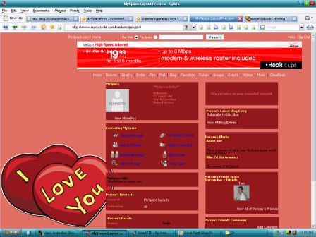 I Love You Hearts Layout