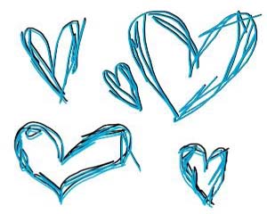 Scribble Hearts Layout